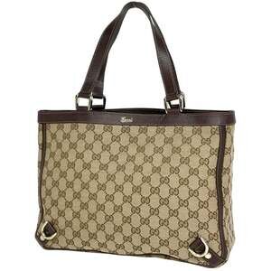 Gucci GG Print Tote Bag, Abbey Canvas, Brown, 170004, Women's